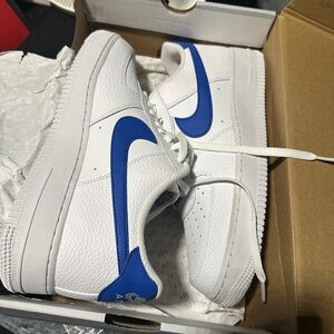 Nike Air Force One blue swoosh